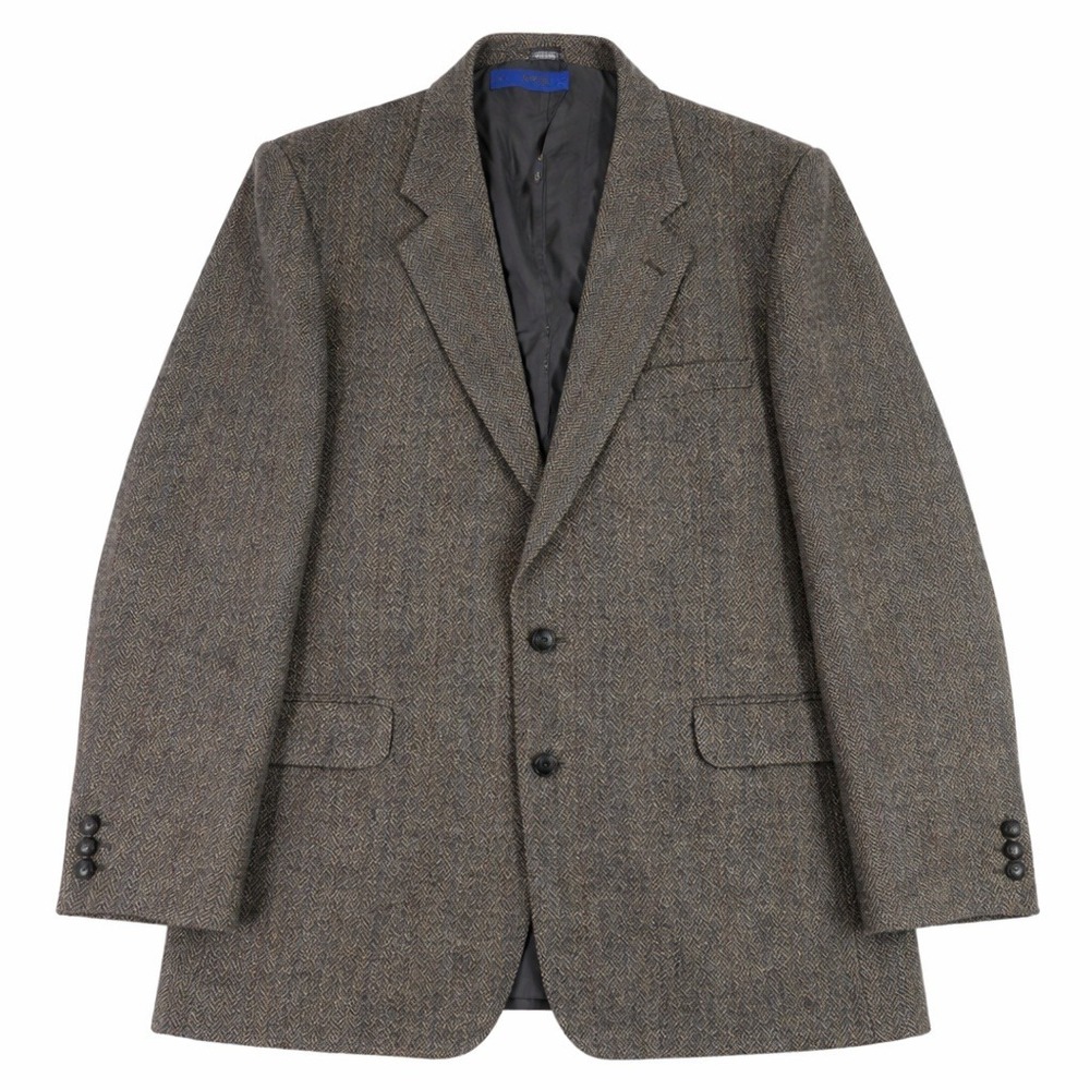 Clark 100% Wool Herringbone Blazer 48L Gray‎ Brown